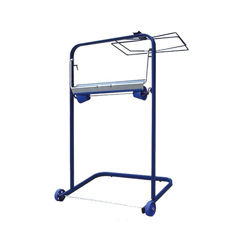 Soporte azul C3201 con ruedas para bobinas de celulosa y bolsa de residuos