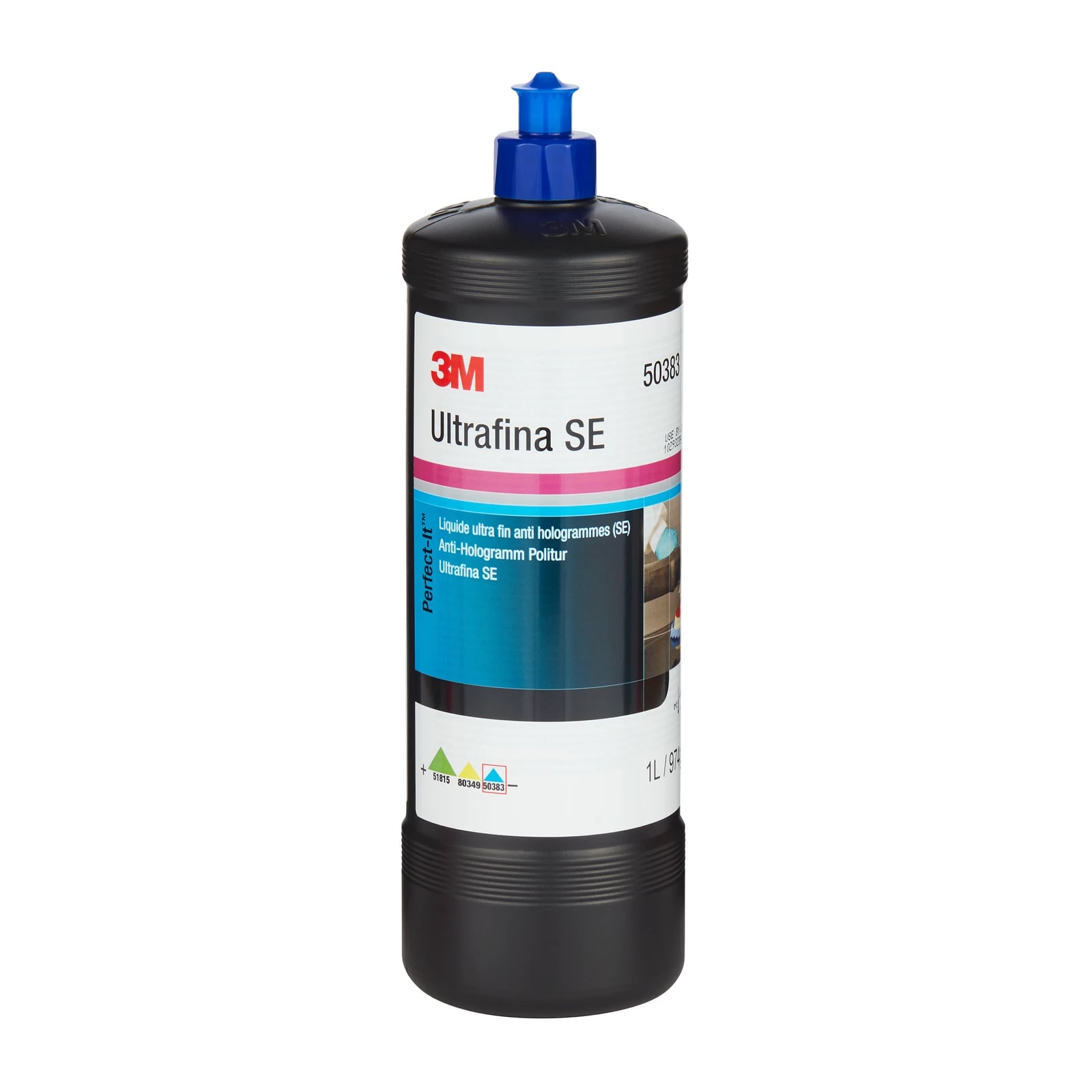 Ampolla de poliment 3M Ultrafina SE 50383 d’un litre amb tap blau