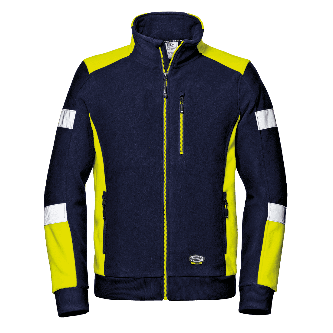 Polar laboral SIR Safety Comfort azul marino y amarillo con cierre completo